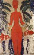Amedeo Modigliani Standing nud with Garden Background France oil painting artist